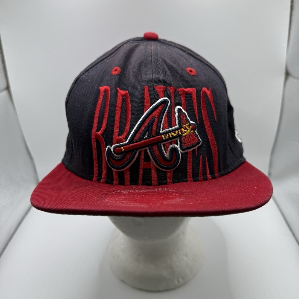 Rare New Era Cap Hat Vtg Atlanta Braves‎ Snapback Big Front Hit